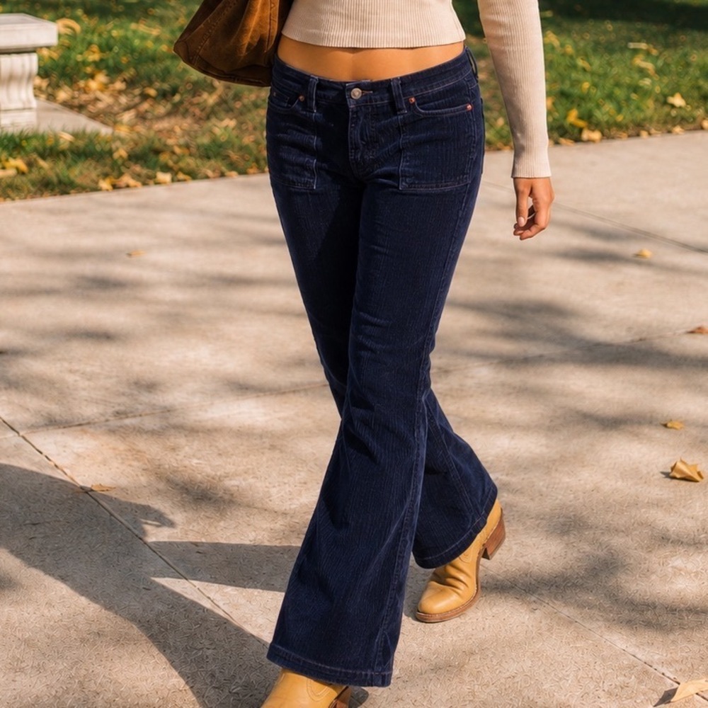 Abercrombie Fitch Y2k Vintage Low Rise Courdory Flare Pants Womens Size 6 B6
